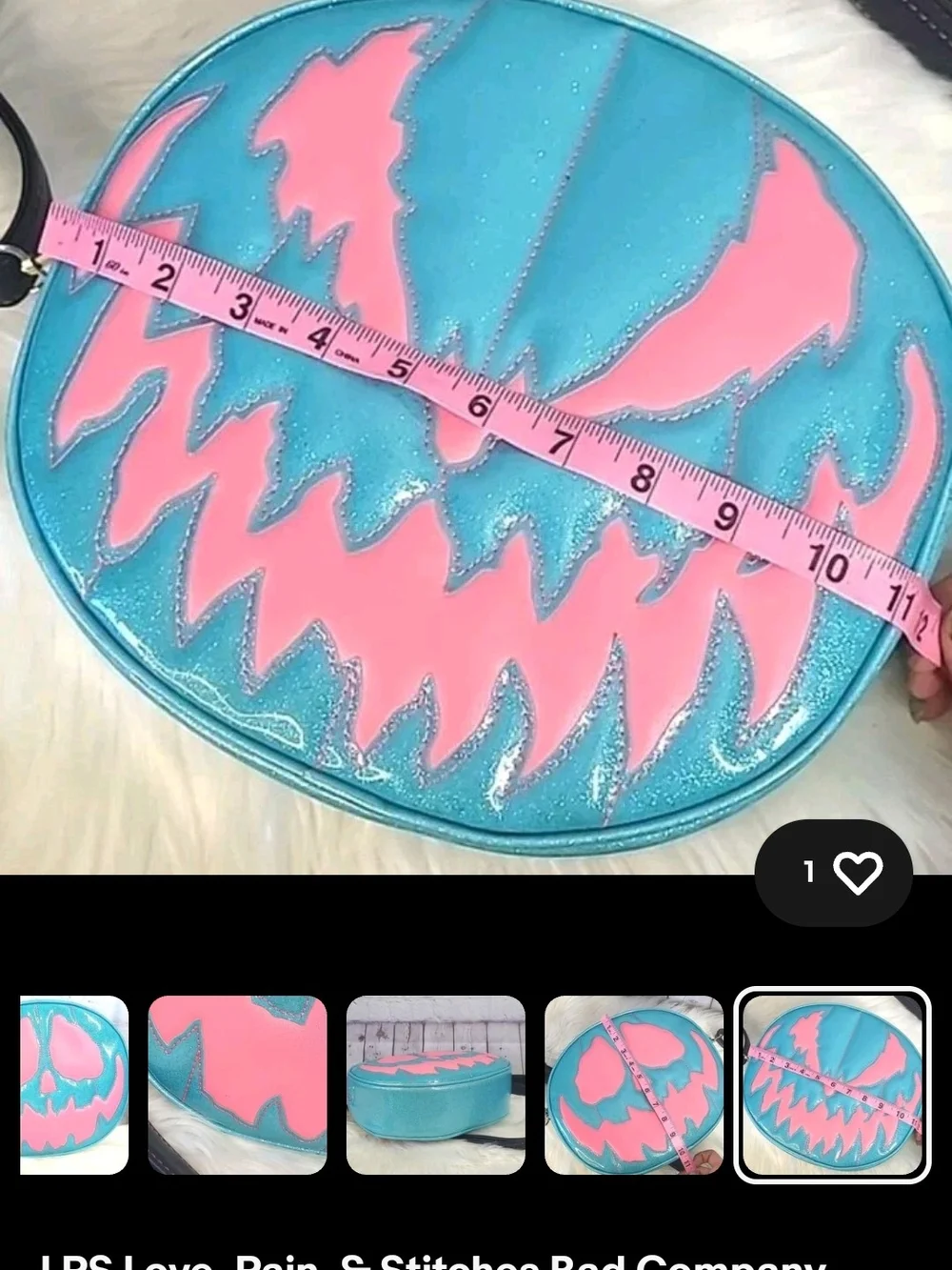 Love Pain And Stitches Pink And Blue Pumpkin Kult Bag
